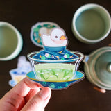 Gaiwan Duck Green Tea Vinyl Sticker