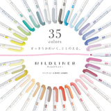 Marcador resaltador Zebra Mildliner - Juego de 35 colores Maleta de viaje