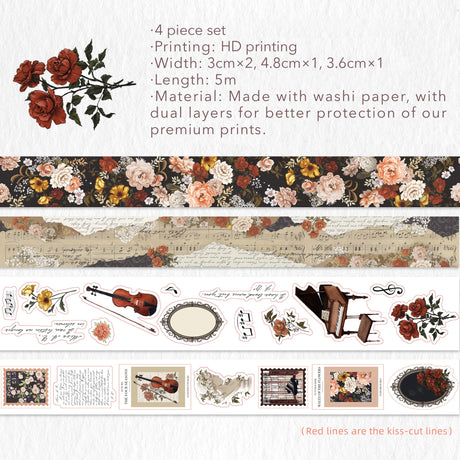 Waltz of the Flowers Washi Tape Sticker Set