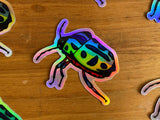 Beetle Holographic Sticker Water Resistant