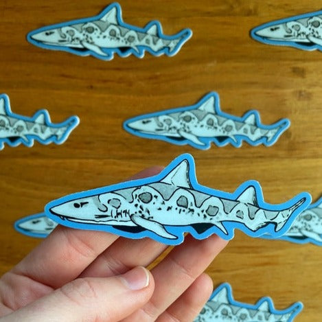 Leopard Shark Water Resistant Sticker