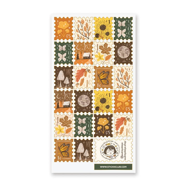 Welcome Fall Stamps Sticker Sheet