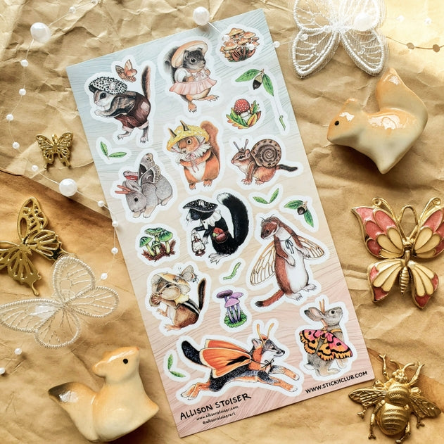 Whimsical Forest Friends Sticker Sheet