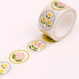 White Floral Emblem Washi Tape