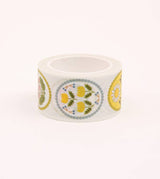 White Floral Emblem Washi Tape