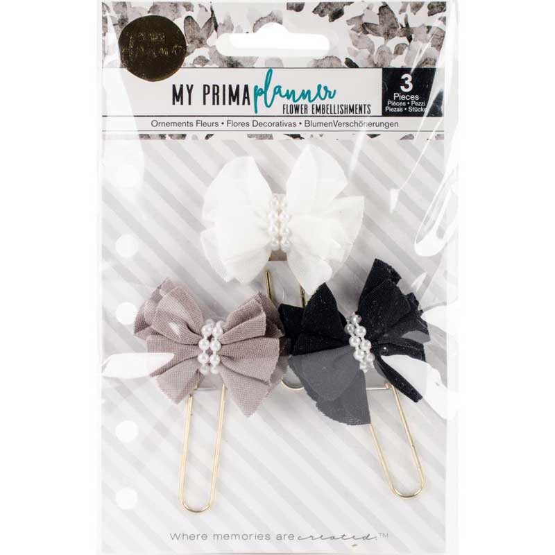 White Noir My Prima Planner Clips