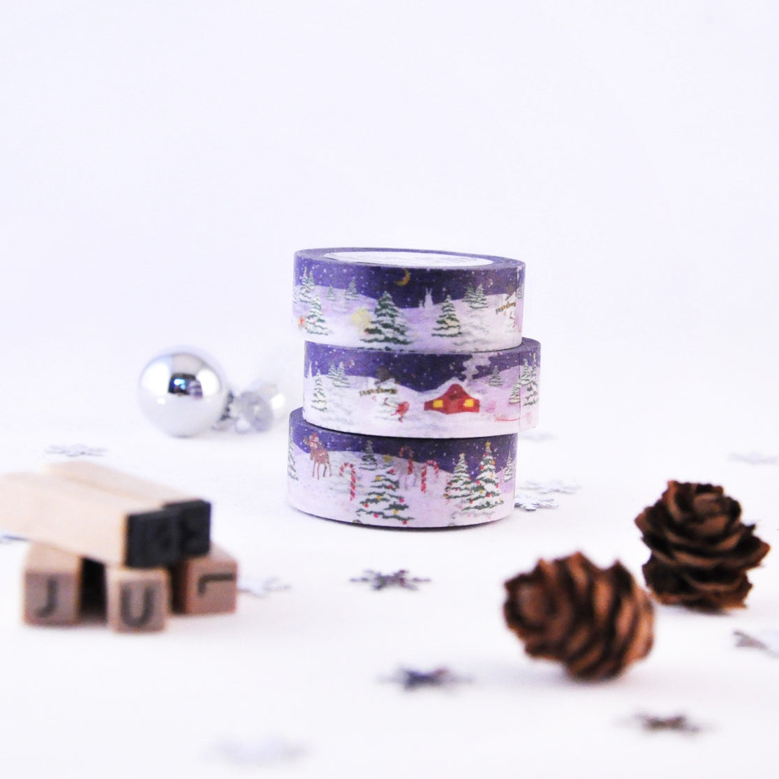 Cinta washi con motivos de Winter Wonderland