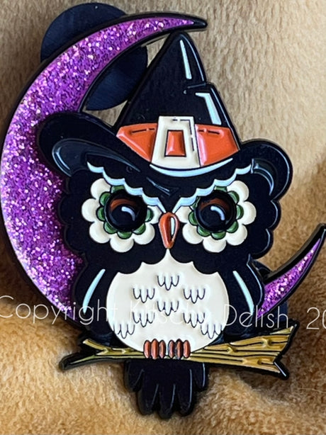 Witchy Owl Sliding Enamel Pin