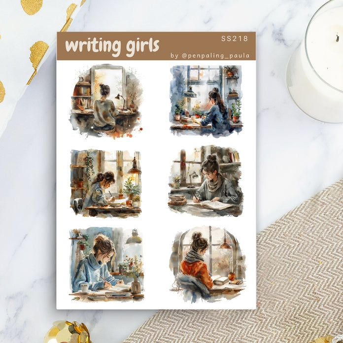 Writing Girls Sticker Sheet