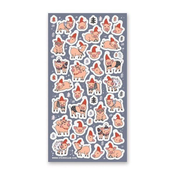 X-Mas Pigs Sticker Sheet