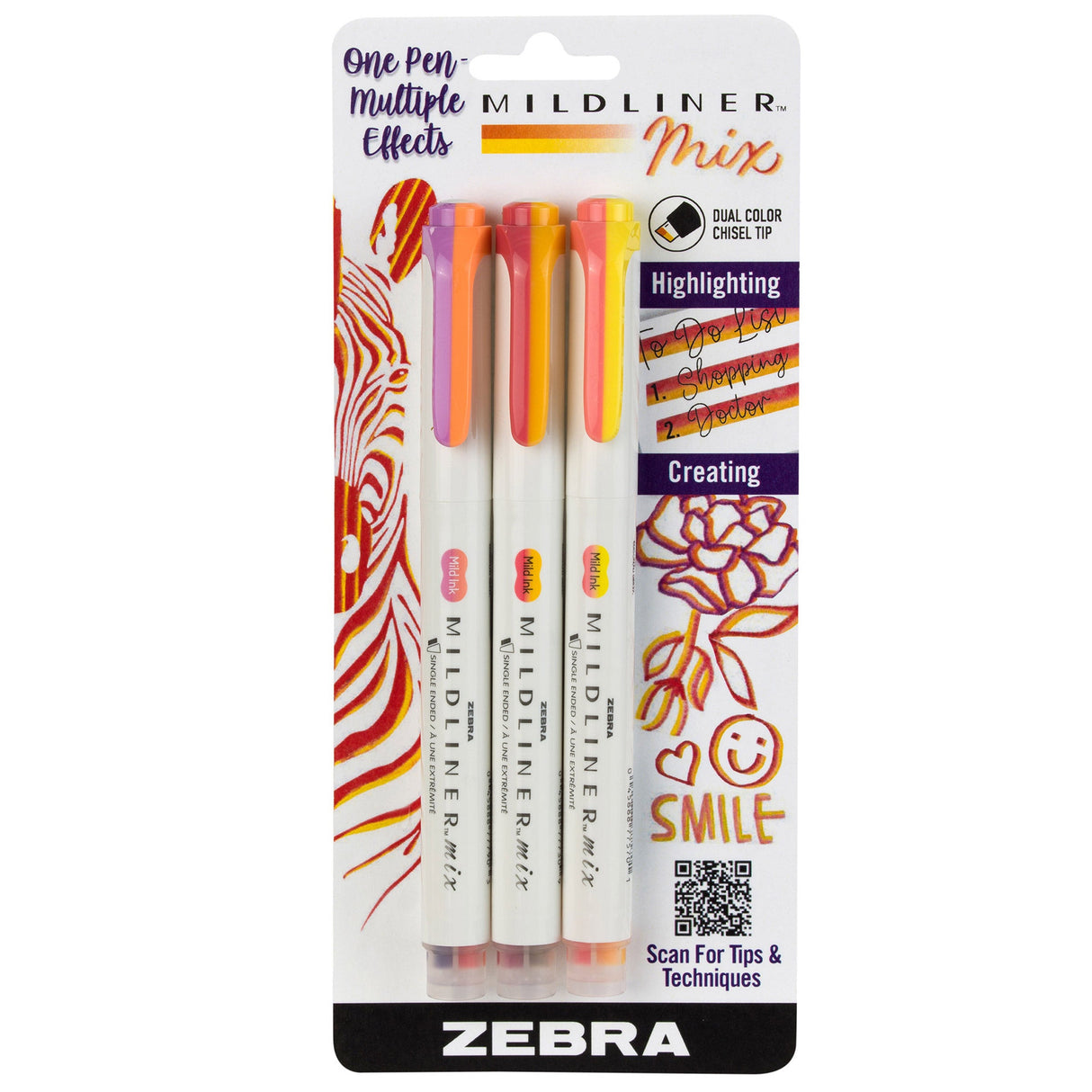 Zebra Mildliner Mix - 3 Warm Color Set