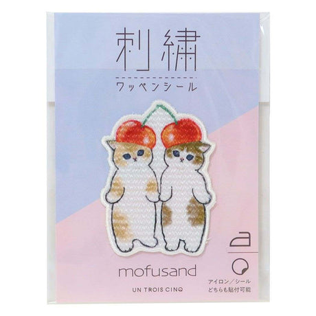 Mofusand Twin Cherry Cats Embroidery Iron-on Patch