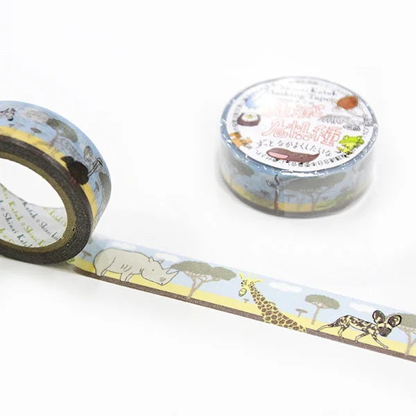 Shinzi Katoh Savanna Endangered Species Washi Tape