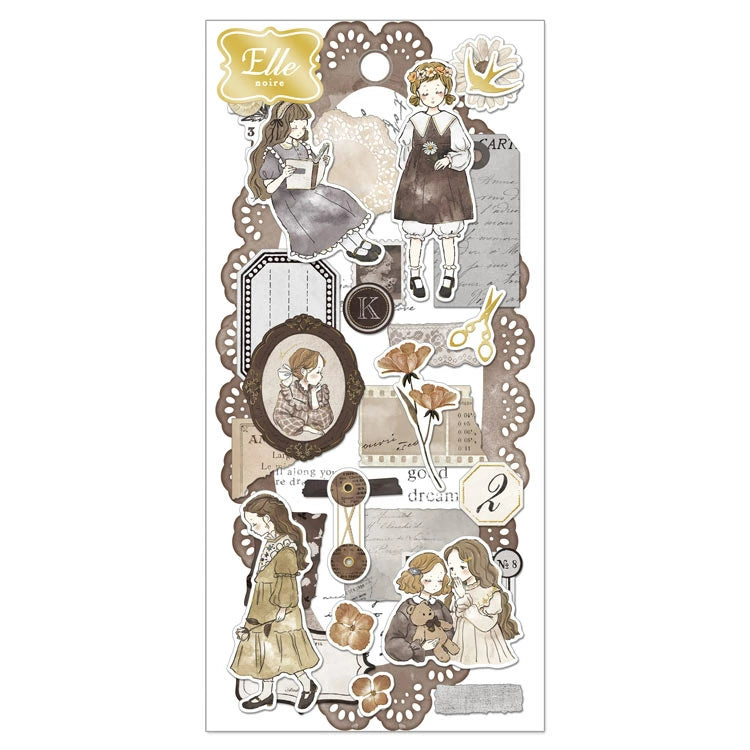 Q-Lia Ella Noire Brown Sticker Sheet