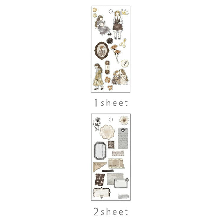 Q-Lia Ella Noire Brown Sticker Sheet