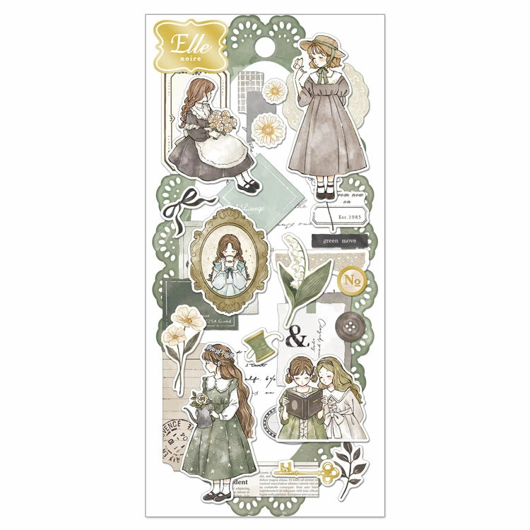 Q-Lia Ella Noire Green Sticker Sheet