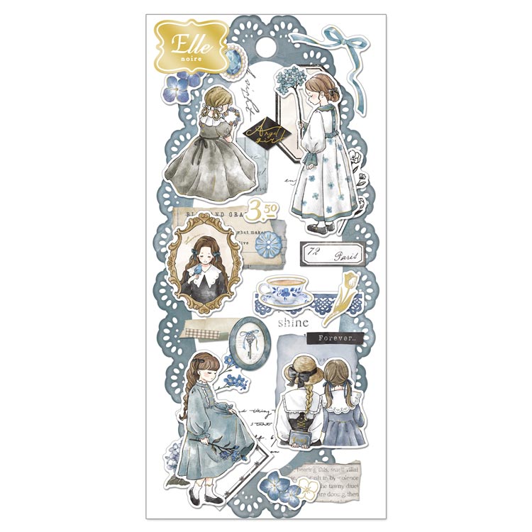 Q-Lia Ella Noire Blue Sticker Sheet