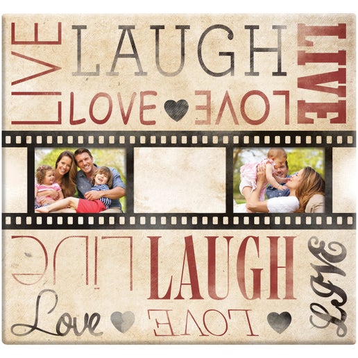 Álbum encuadernado con tiras de película Live Laugh Love de 12" x 12"