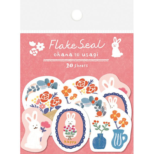 Bunny & Flower Flake Sticker