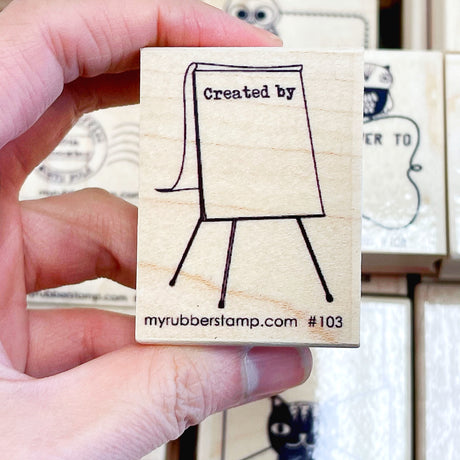 Created By Art Easel Rubber Stamp