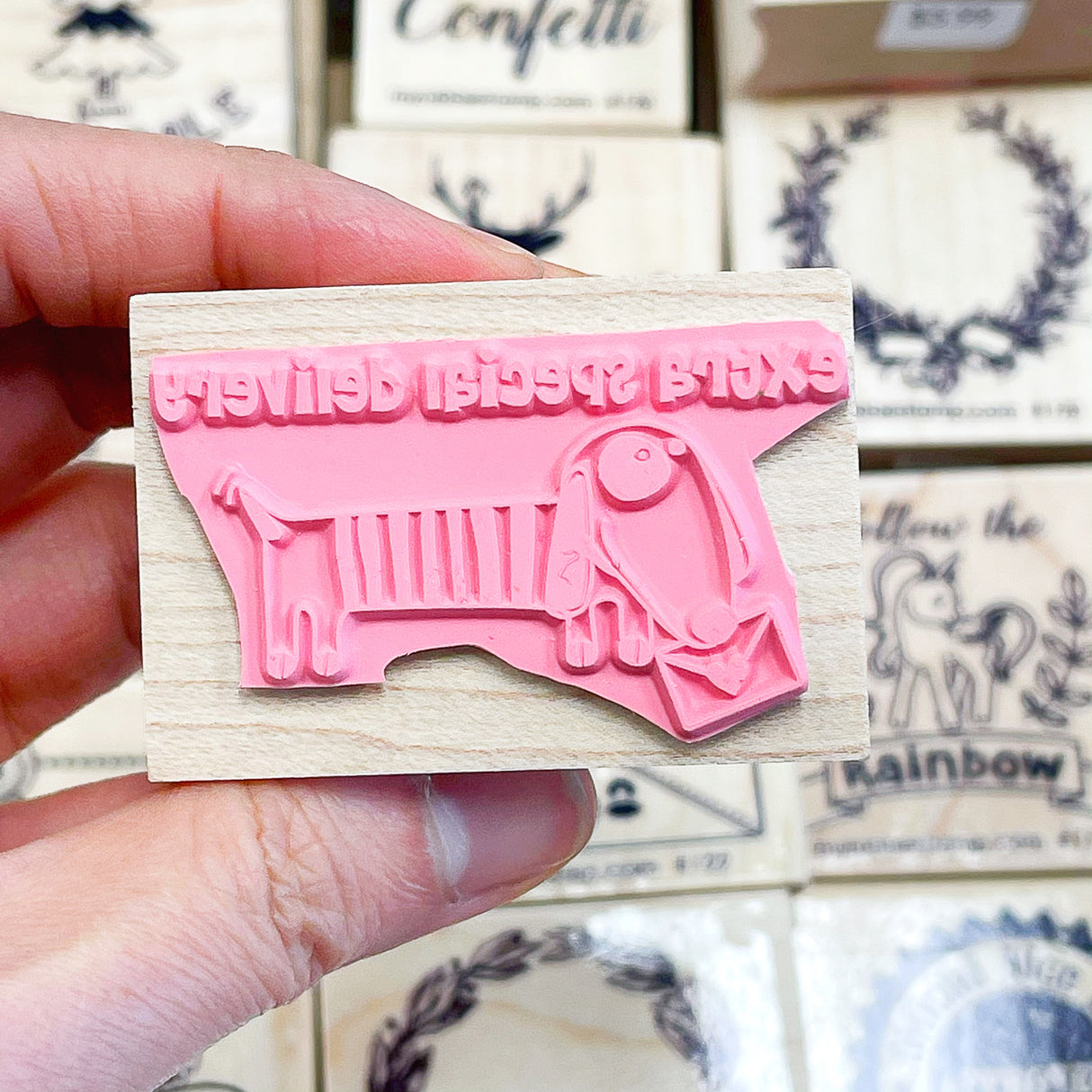 Extra Special Delivery Dog Rubber Stamp