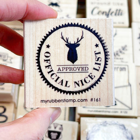 Approved! Official Nice List Rubber Stamp