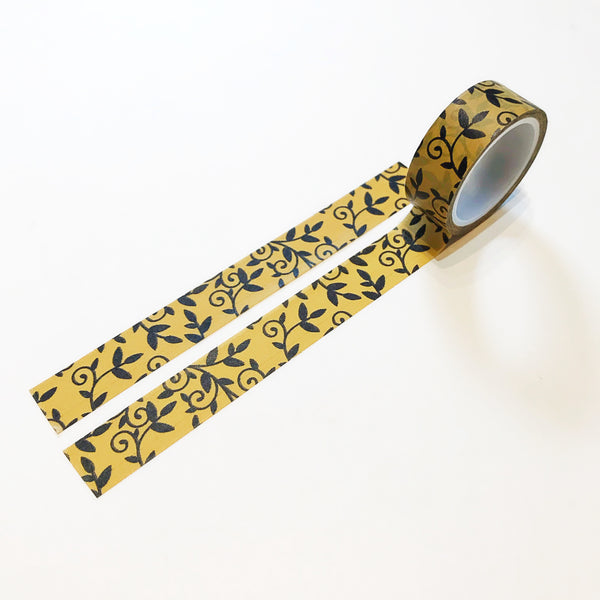 Black Solid Vine Washi