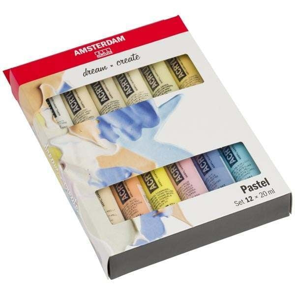 Amsterdam Standard Series Acrylic Paint Sets, 12-Color Pastel Set