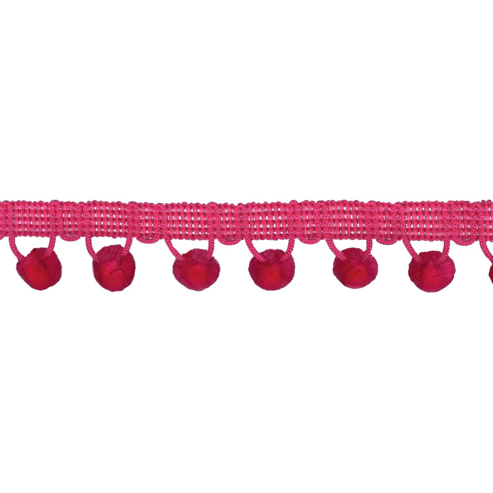 Strawberry Pink Ball Fringe / Pom Pom Fringe. Use these pom pom trim in your planner spread, gift wrapping, advent calendar, hat making, curtains, baby blanket, pillows and all kind of craft projects.