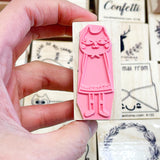 Cat Girl Rubber Stamp, perfect gift for cat mom.