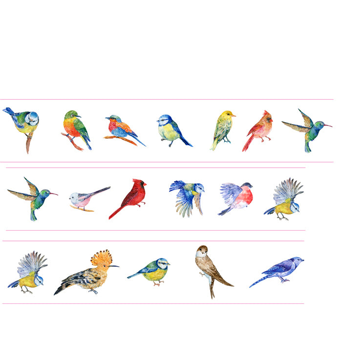 Bird Washi Tape like hummingbird, sparrow, cardinal bird and etc. Perfect for your holidays spreads and card making.