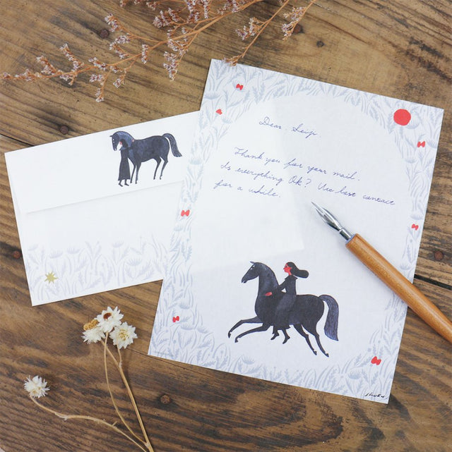 Flower Garden Horse Letter Set Writing Papers & Envelopes