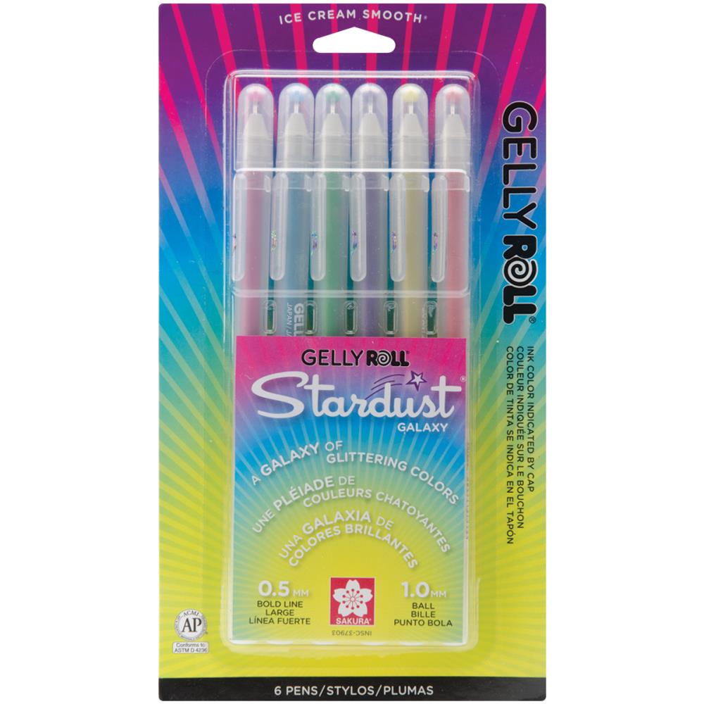 Bolígrafos de gel Gelly Roll Stardust Galaxy, paquete de 6