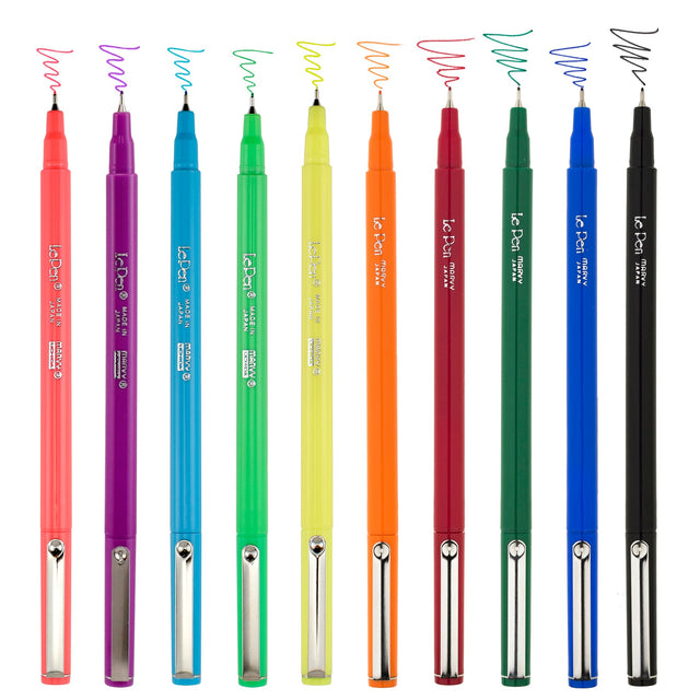 Le Pen Fine Point Neon Set 10/Pkg Uchida