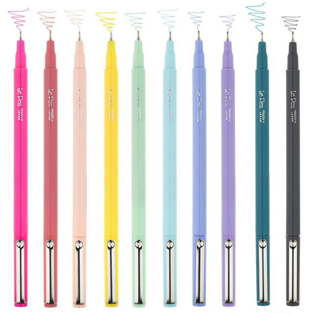 Le Pen Fine Point Pastel Set 10/Pkg Uchida