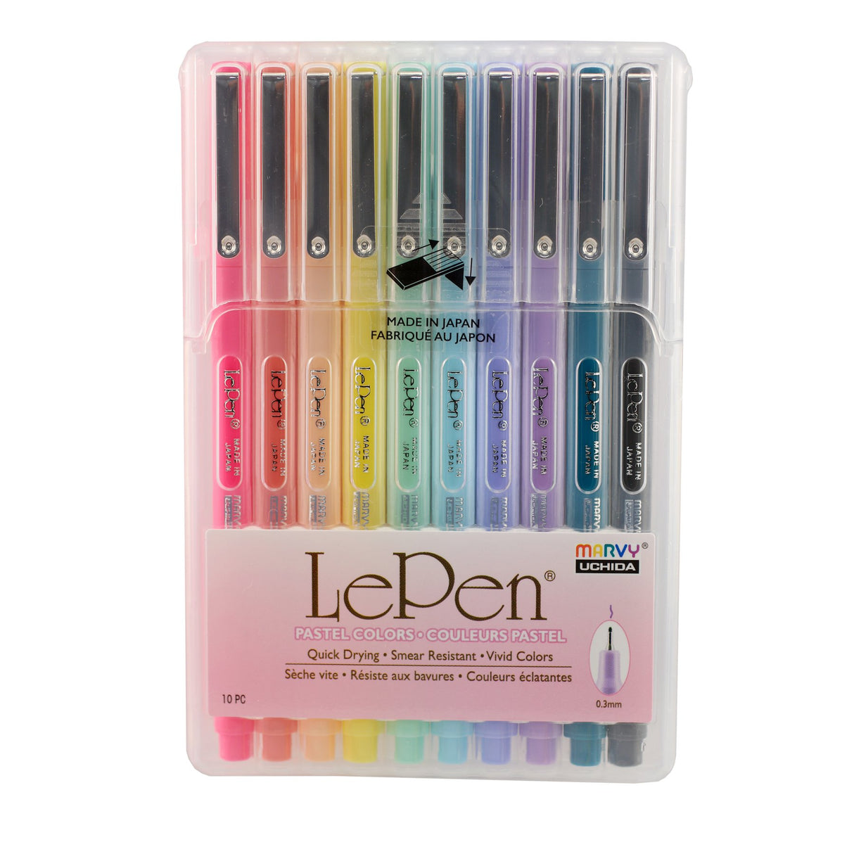 Le Pen Fine Point Pastel Set 10/Pkg Uchida