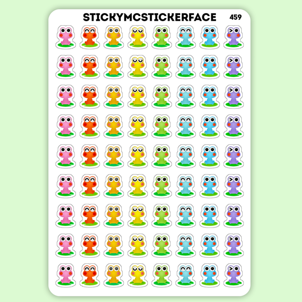 Rainbow Frog Sticker Sheet