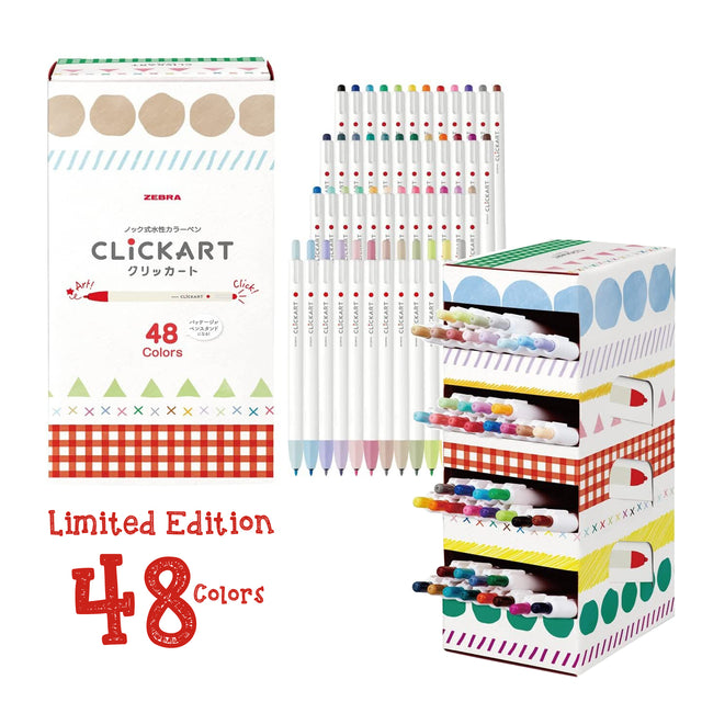 Zebra Clickart Knock Sign Pen 48 Color Set - Limited Edition