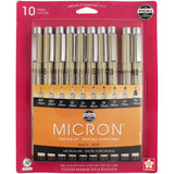 Pigma Micron Pens Assorted 10/Pkg Black Ink