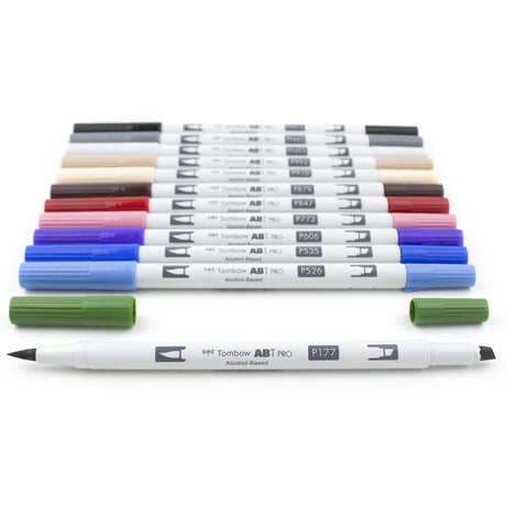 Tombow Fashion Palette ABT PRO Brush Marker 12-Marker Sets Alcohol-Based