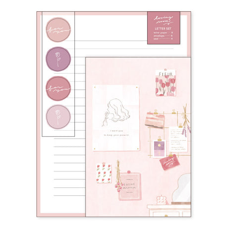 Room Pink Letter Set Writing Papers & Envelopes