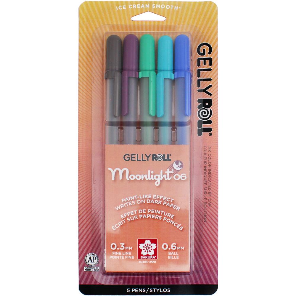 Gelly Roll Lunar Moonlight Fine Point Pens 5/Pkg