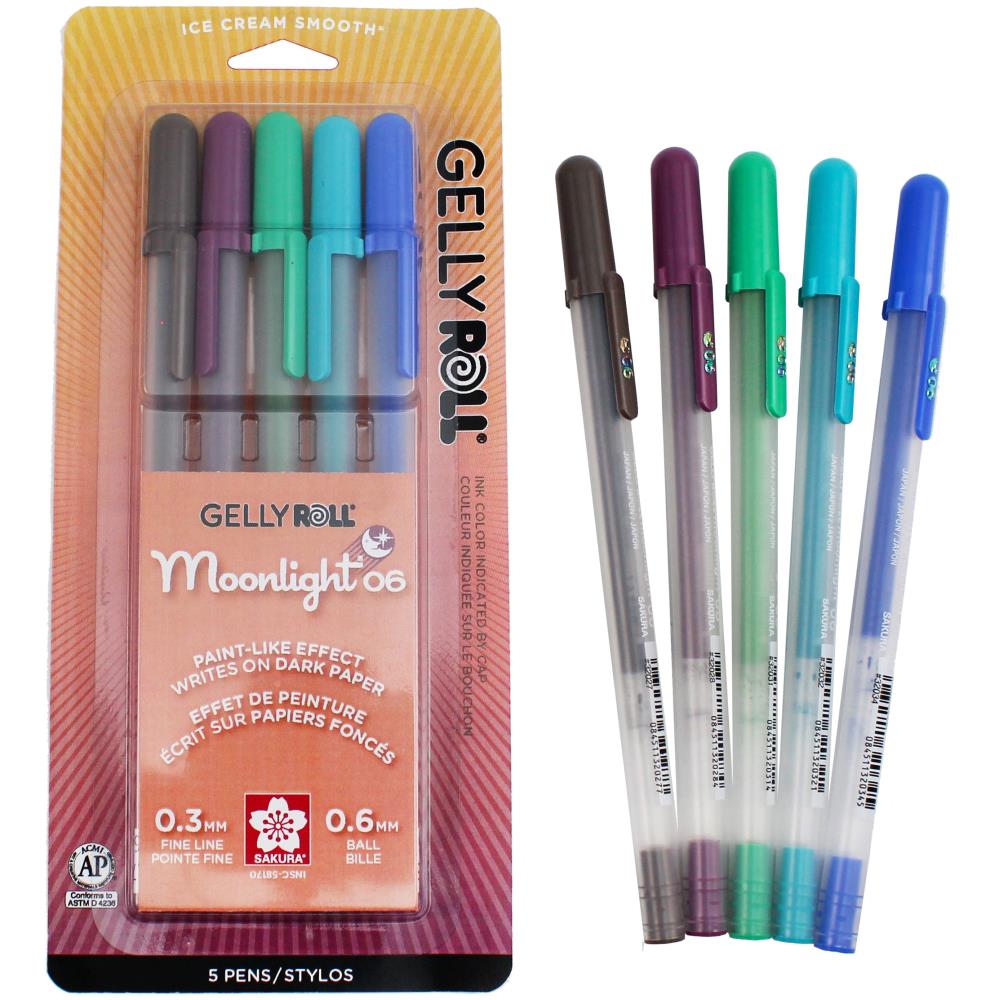 Gelly Roll Lunar Moonlight Fine Point Pens 5/Pkg