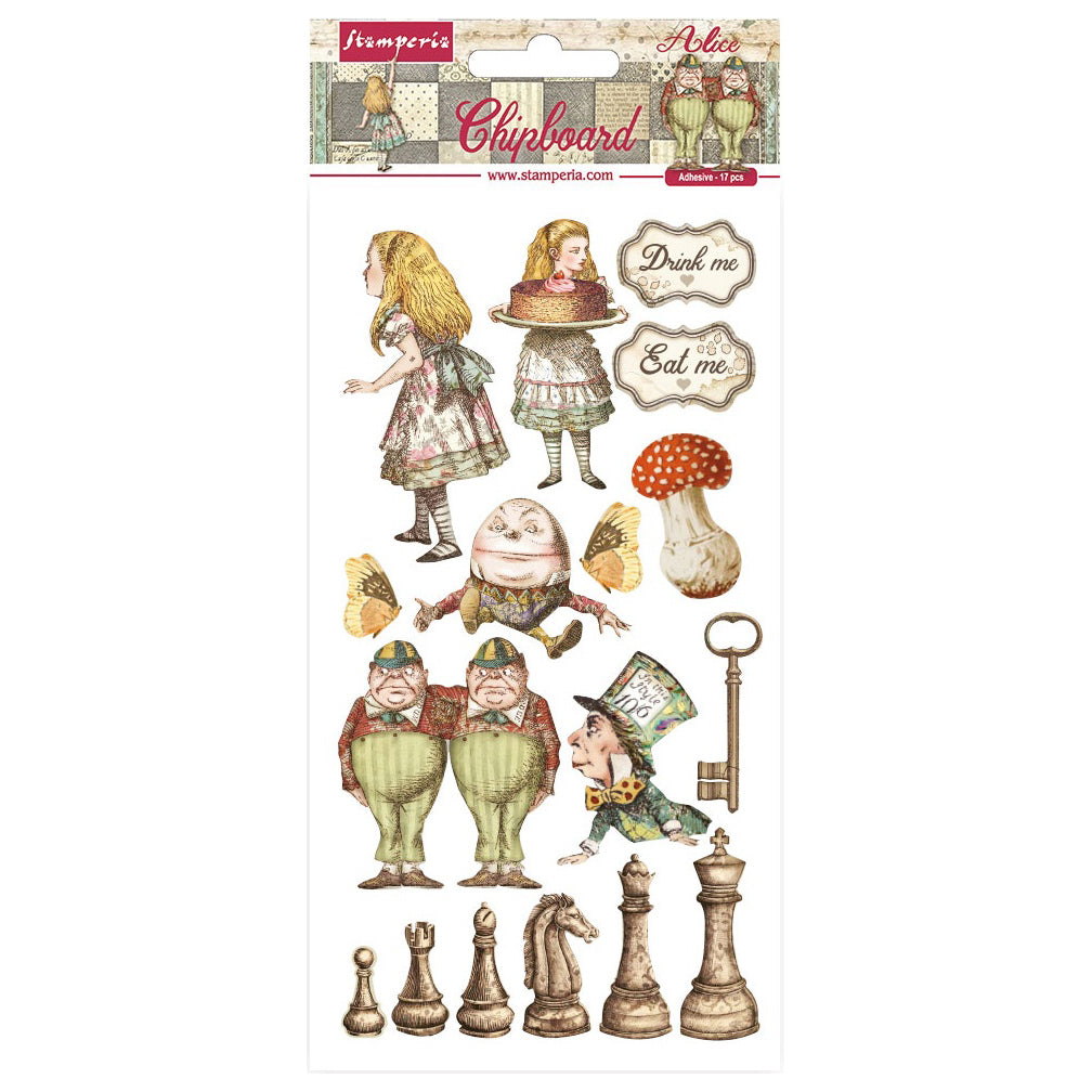 Alice Through The Looking Glass Adhesive Chipboard 6"X12"