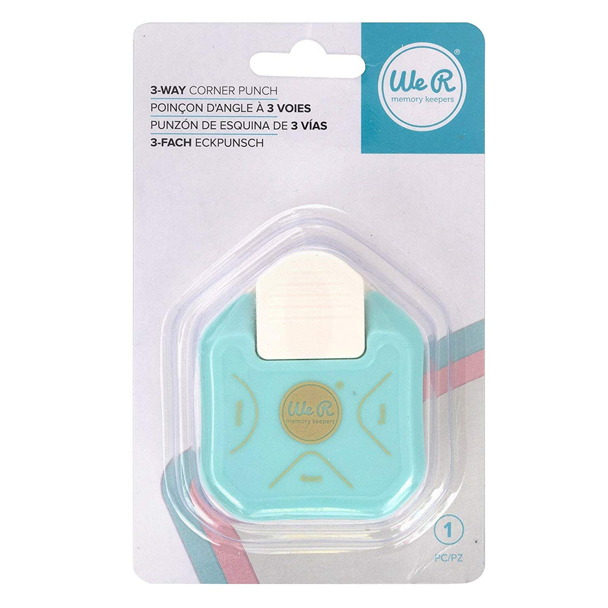 We R Memory Keepers' three-way corner punch is ideal for photos, stationery, invitations and other craft projects. It cuts 4mm, 7mm, and 10mm corner radiuses.