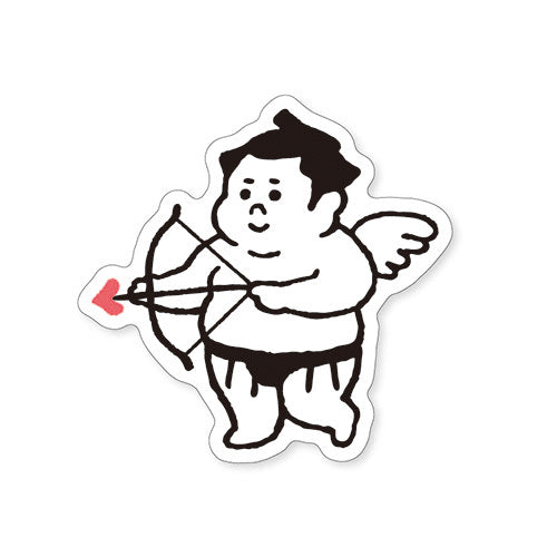 Cupid Sumo Wrestler Vinyl Sticker