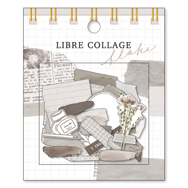 Libre Collage Gray Flake Sticker Mind Wave (56pcs)