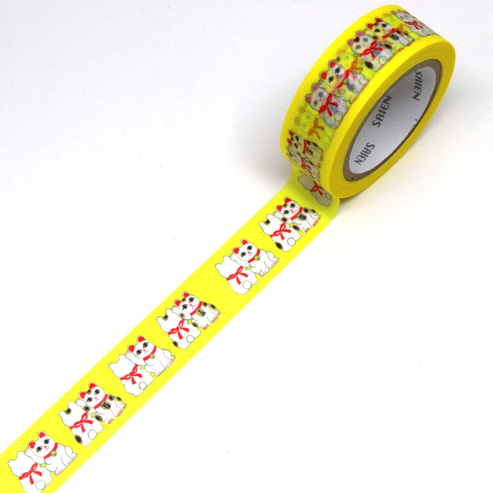 Fortune Cat Maneki Neko Japanese Washi Tape SAIEN