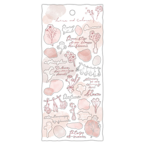 Line & Colors Flower Sticker Mind Wave