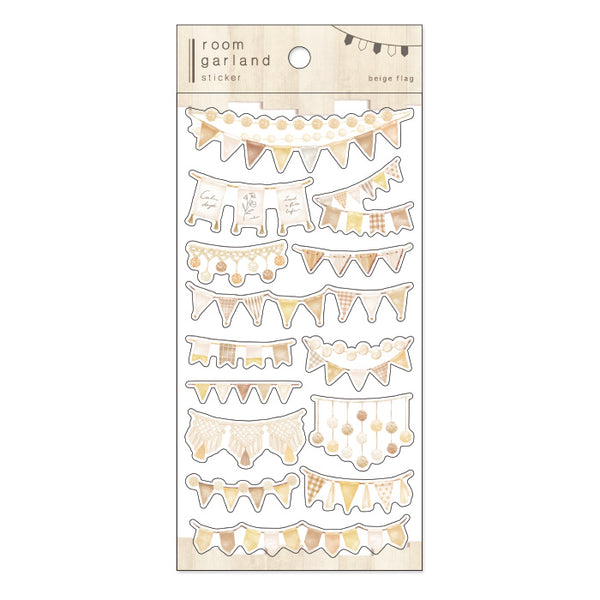 Room Garland Beige Flag Sticker Mind Wave